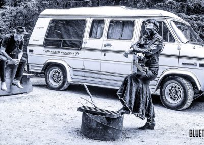 Blue Tango Project in front of their tour van